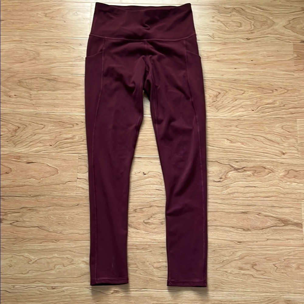 Burgundy High-Waisted Leggings